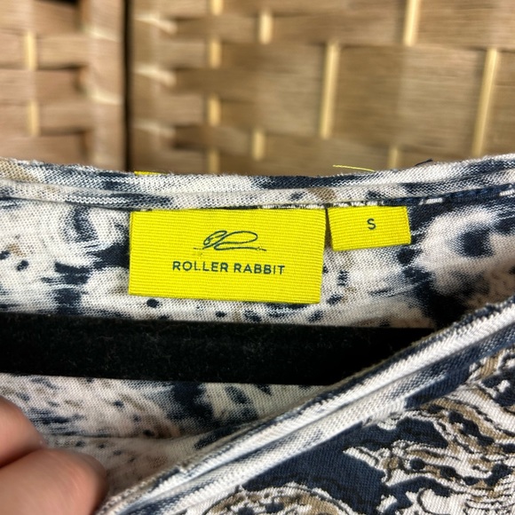 Roller Rabbit Printed Cropped Boxy Cotton T-Shirt Top- Size Small - Picture 5 of 10